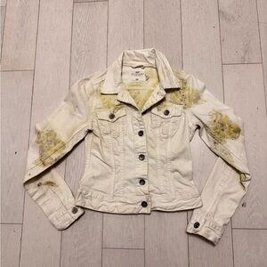 Trendy Cream Denim Jacket